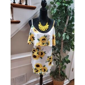 SHEIN Women's Sunflower Polyester Scoop Neck Ruffle Casual Top Blouse Size‎ XL